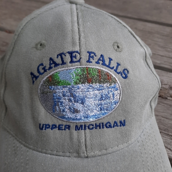 Agate Falls Upper Michigan green gray park baseball hat - Picture 2 of 11